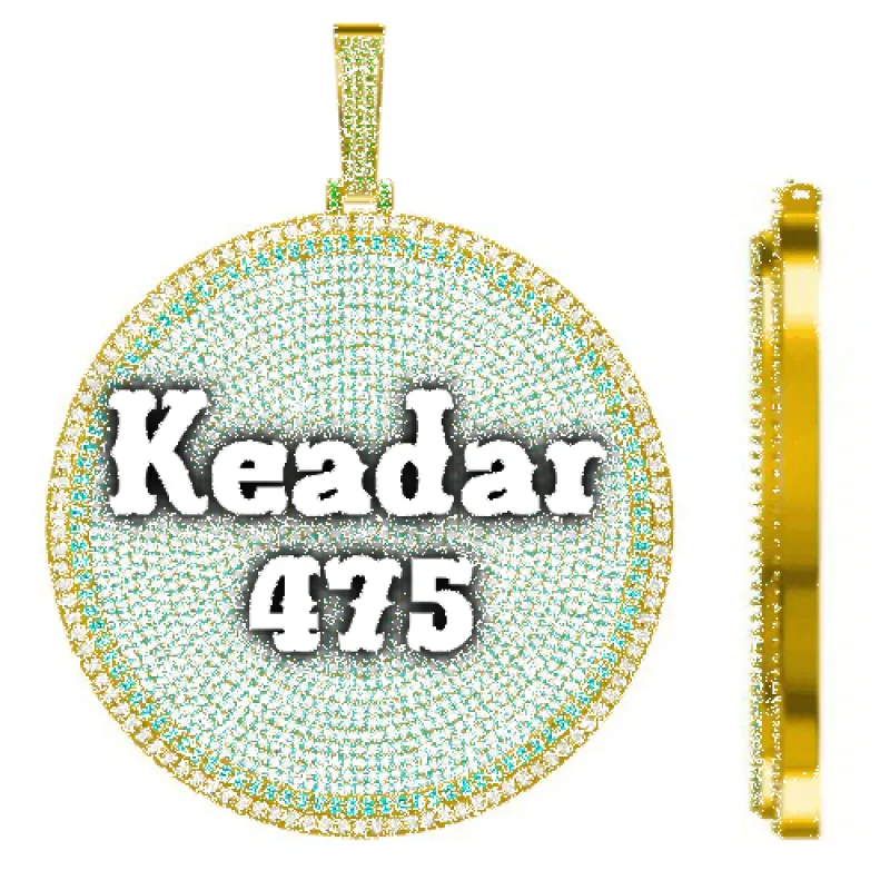 CUSTOM LETTER NECKLACE 3D BIG DISC sold by The GUU Shop