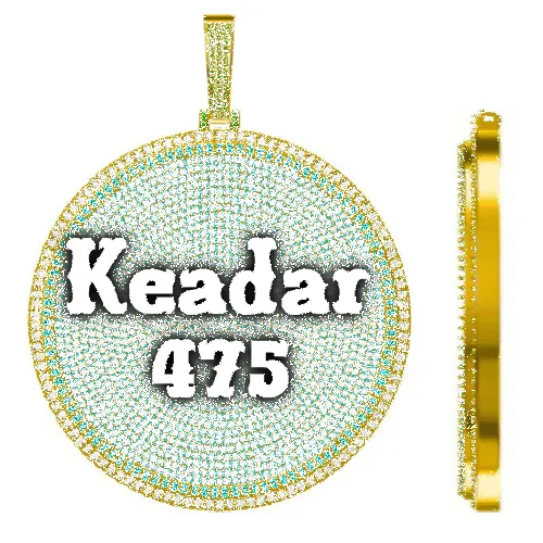 CUSTOM LETTER NECKLACE 3D BIG DISC sold by The GUU Shop