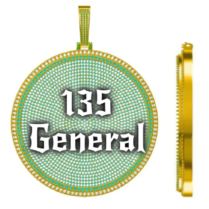 CUSTOM LETTER NECKLACE 3D BIG DISC sold by The GUU Shop