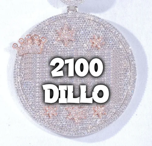 CUSTOM LETTER NECKLACE 3D BIG CROWN DISC sold by The GUU Shop