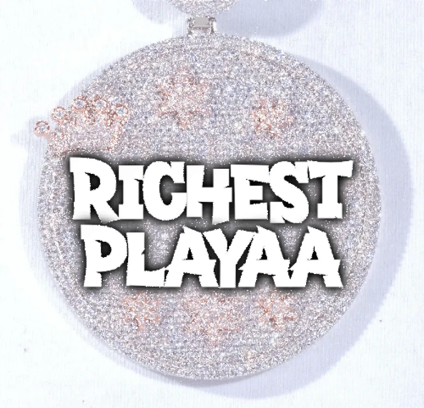 CUSTOM LETTER NECKLACE 3D BIG CROWN DISC sold by The GUU Shop