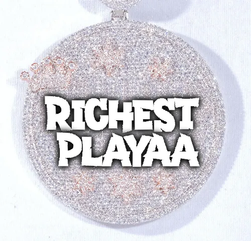 CUSTOM LETTER NECKLACE 3D BIG CROWN DISC sold by The GUU Shop