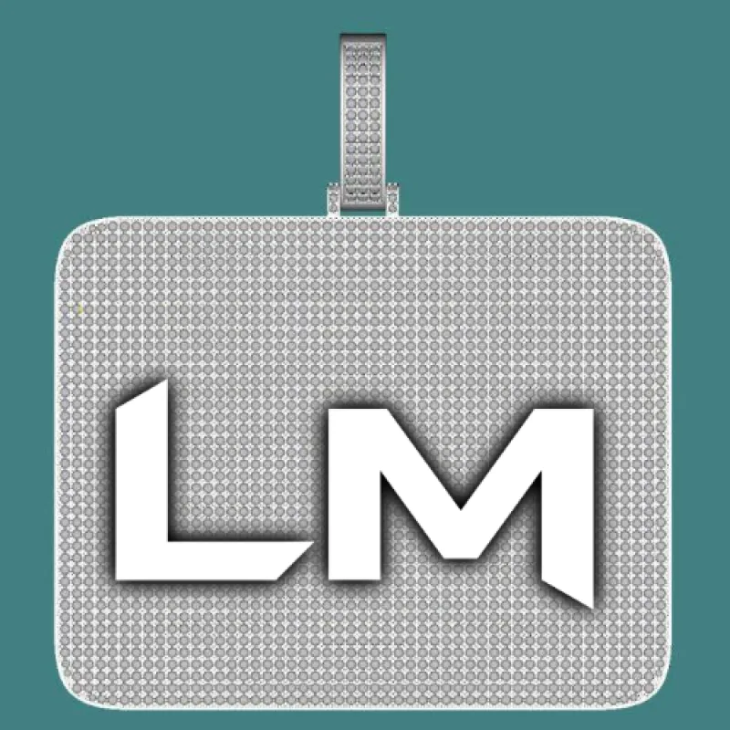 CUSTOM LETTER NECKLACE 3D BIG SQUARE sold by The GUU Shop