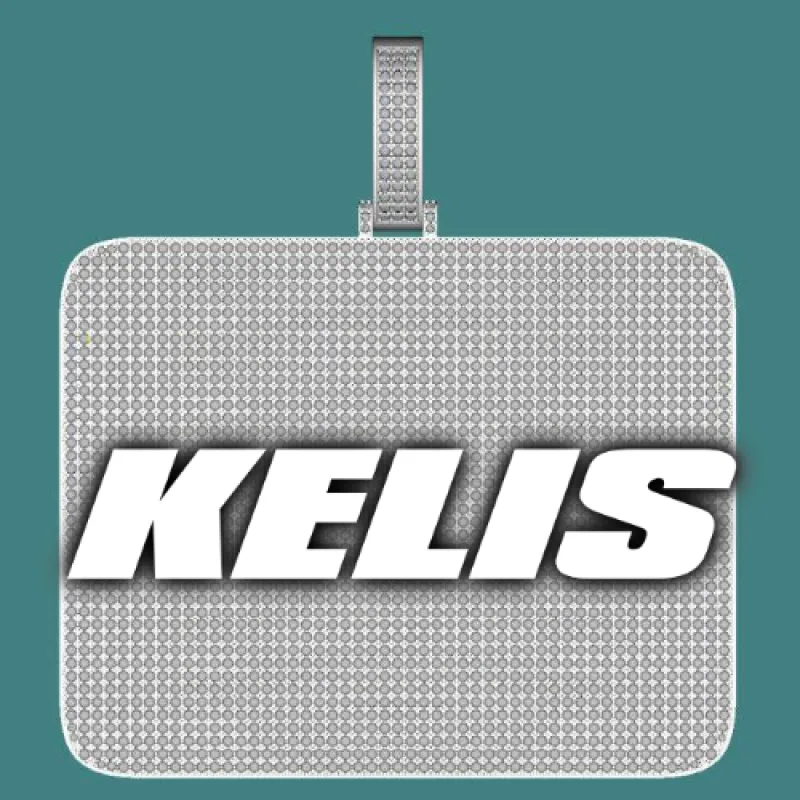 CUSTOM LETTER NECKLACE 3D BIG SQUARE sold by The GUU Shop