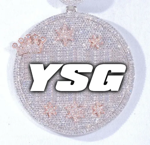 CUSTOM LETTER NECKLACE 3D BIG CROWN DISC sold by The GUU Shop