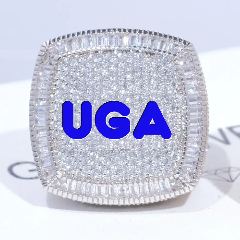 CUSTOM LETTER 3D ICED RING sold by The GUU Shop