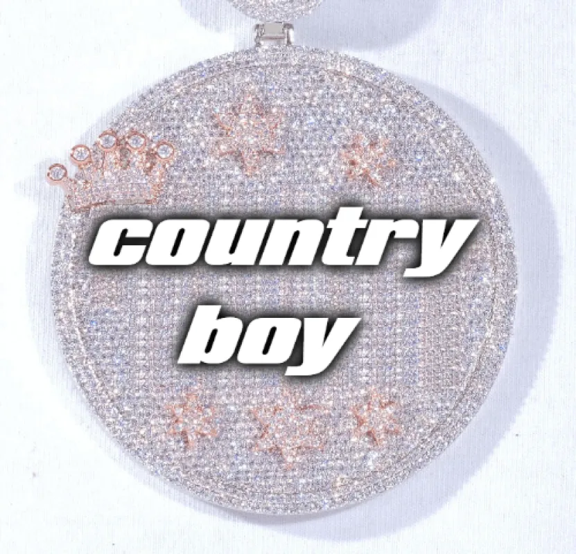 CUSTOM LETTER NECKLACE 3D BIG CROWN DISC sold by The GUU Shop