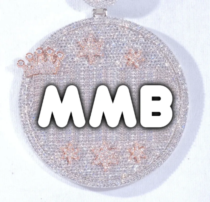 CUSTOM LETTER NECKLACE 3D BIG CROWN DISC sold by The GUU Shop