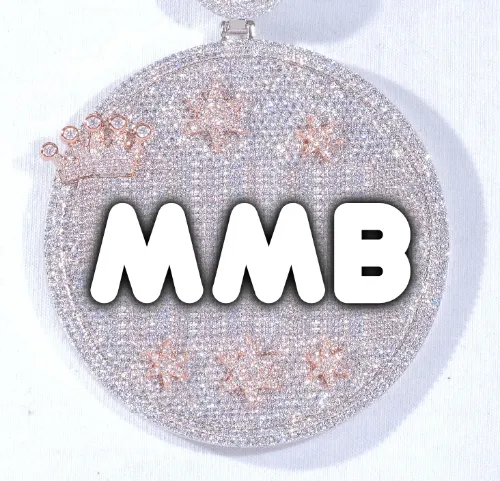 CUSTOM LETTER NECKLACE 3D BIG CROWN DISC sold by The GUU Shop