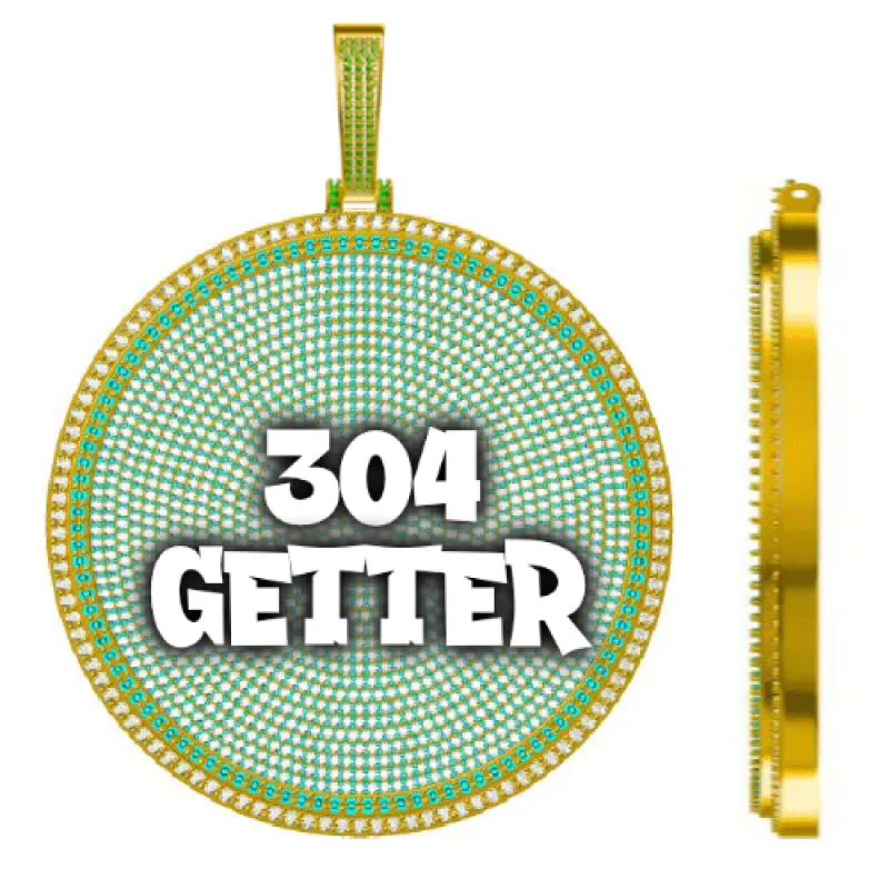 CUSTOM LETTER NECKLACE 3D BIG DISC made by The GUU Shop