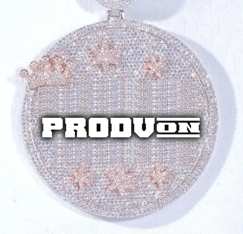 CUSTOM LETTER NECKLACE 3D BIG CROWN DISC sold by The GUU Shop