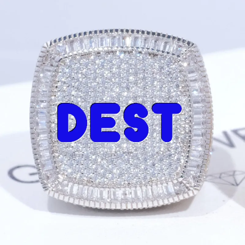 CUSTOM LETTER 3D ICED RING sold by The GUU Shop