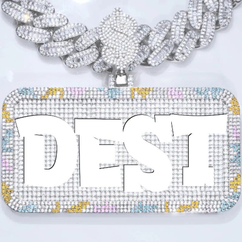 CUSTOM LETTER NECKLACE 3D COLORFUL SQUARE sold by The GUU Shop