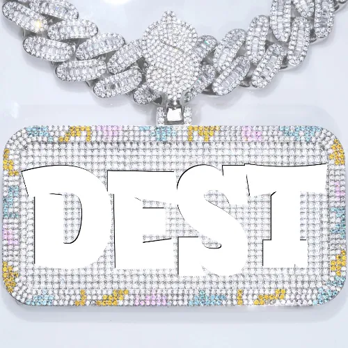 CUSTOM LETTER NECKLACE 3D COLORFUL SQUARE sold by The GUU Shop