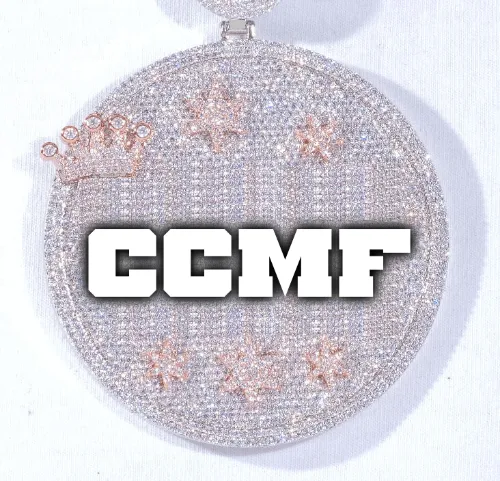 CUSTOM LETTER NECKLACE 3D BIG CROWN DISC sold by The GUU Shop