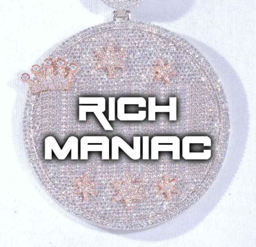 CUSTOM LETTER NECKLACE 3D BIG CROWN DISC sold by The GUU Shop