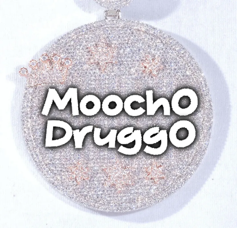 CUSTOM LETTER NECKLACE 3D BIG CROWN DISC sold by The GUU Shop