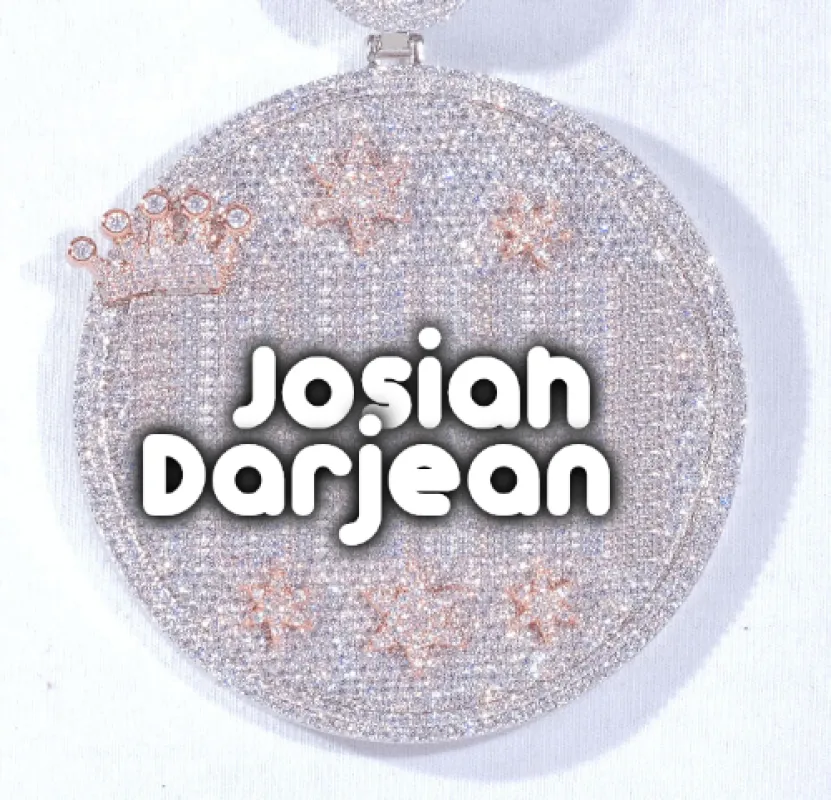 CUSTOM LETTER NECKLACE 3D BIG CROWN DISC made by The GUU Shop