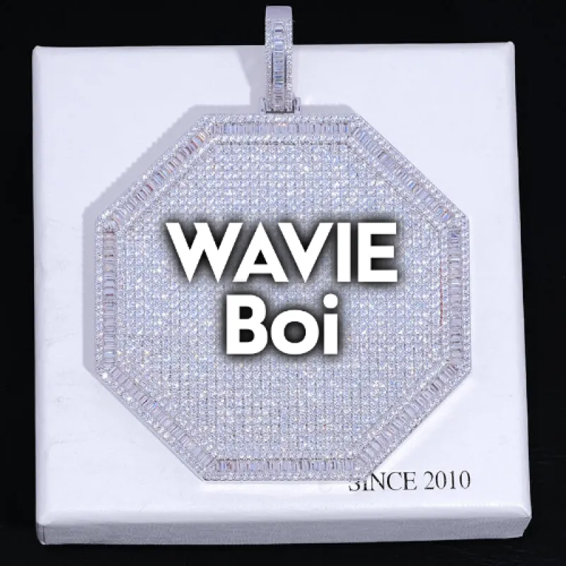 CUSTOM LETTER NECKLACE 3D BIG OCTAGON sold by The GUU Shop