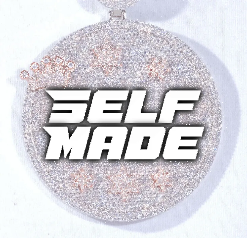 CUSTOM LETTER NECKLACE 3D BIG CROWN DISC sold by The GUU Shop