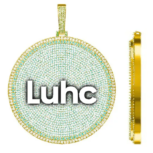 CUSTOM LETTER NECKLACE 3D BIG DISC sold by The GUU Shop