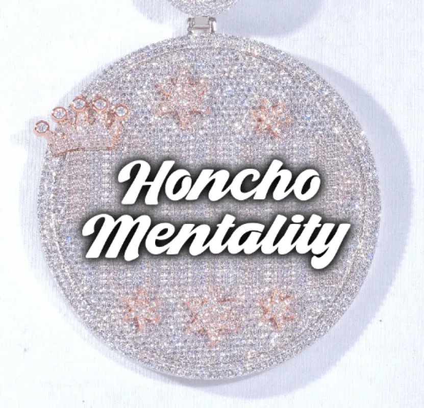 CUSTOM LETTER NECKLACE 3D BIG CROWN DISC sold by The GUU Shop