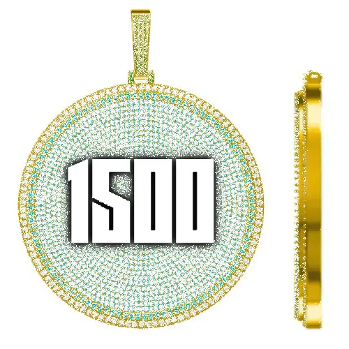 CUSTOM LETTER NECKLACE 3D BIG DISC sold by The GUU Shop