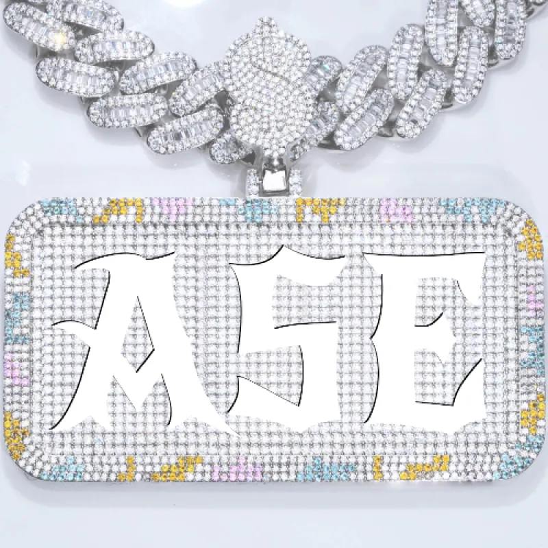 CUSTOM LETTER NECKLACE 3D COLORFUL SQUARE sold by The GUU Shop