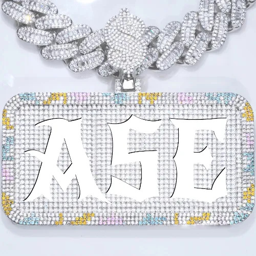 CUSTOM LETTER NECKLACE 3D COLORFUL SQUARE sold by The GUU Shop