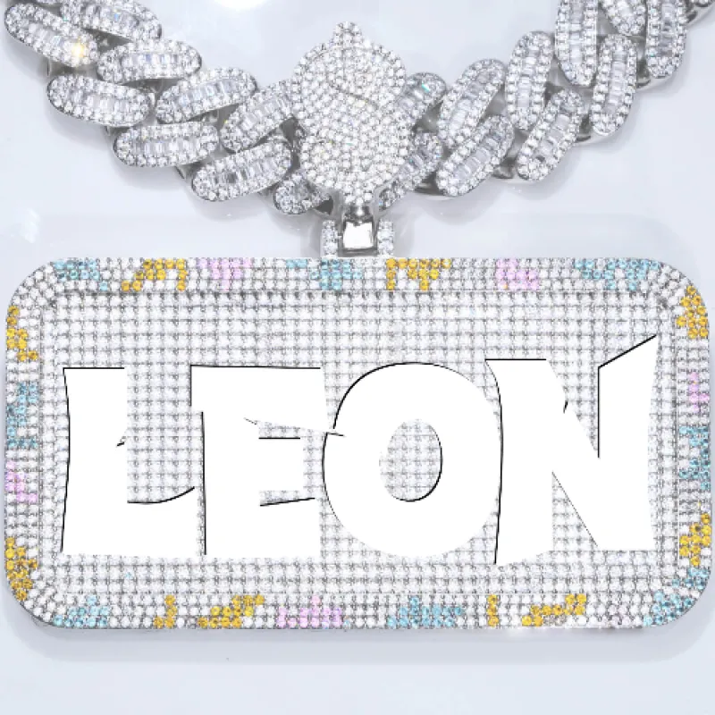 CUSTOM LETTER NECKLACE 3D COLORFUL SQUARE sold by The GUU Shop