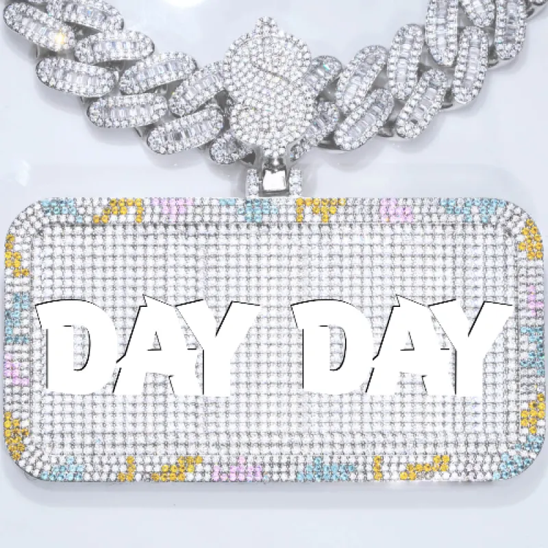 CUSTOM LETTER NECKLACE 3D COLORFUL SQUARE sold by The GUU Shop