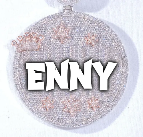 CUSTOM LETTER NECKLACE 3D BIG CROWN DISC sold by The GUU Shop