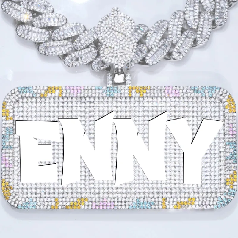 CUSTOM LETTER NECKLACE 3D COLORFUL SQUARE sold by The GUU Shop