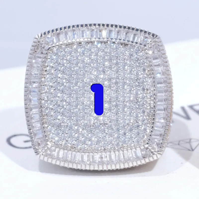 CUSTOM LETTER 3D ICED RING sold by The GUU Shop