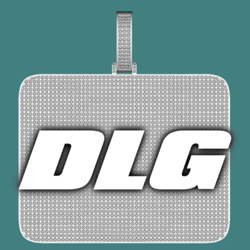 CUSTOM LETTER NECKLACE 3D BIG SQUARE sold by The GUU Shop