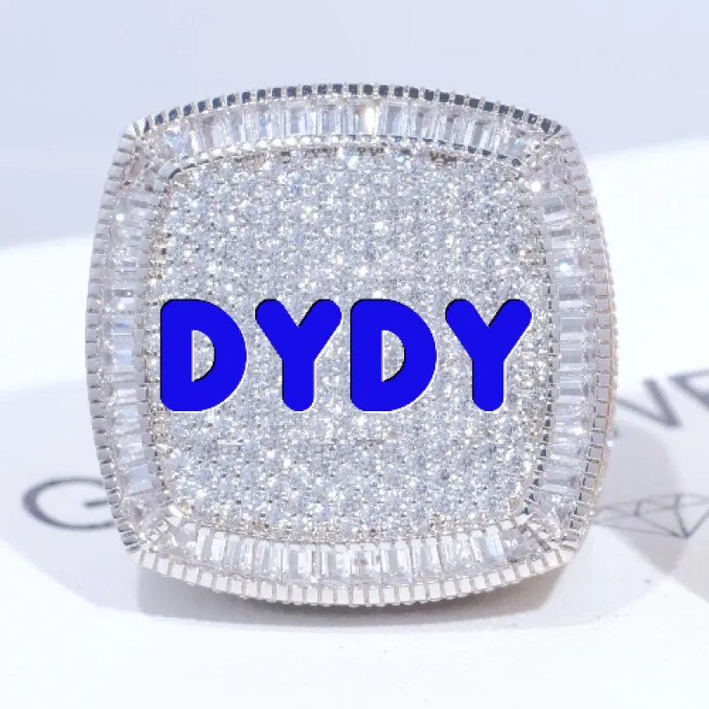 CUSTOM LETTER 3D ICED RING sold by The GUU Shop