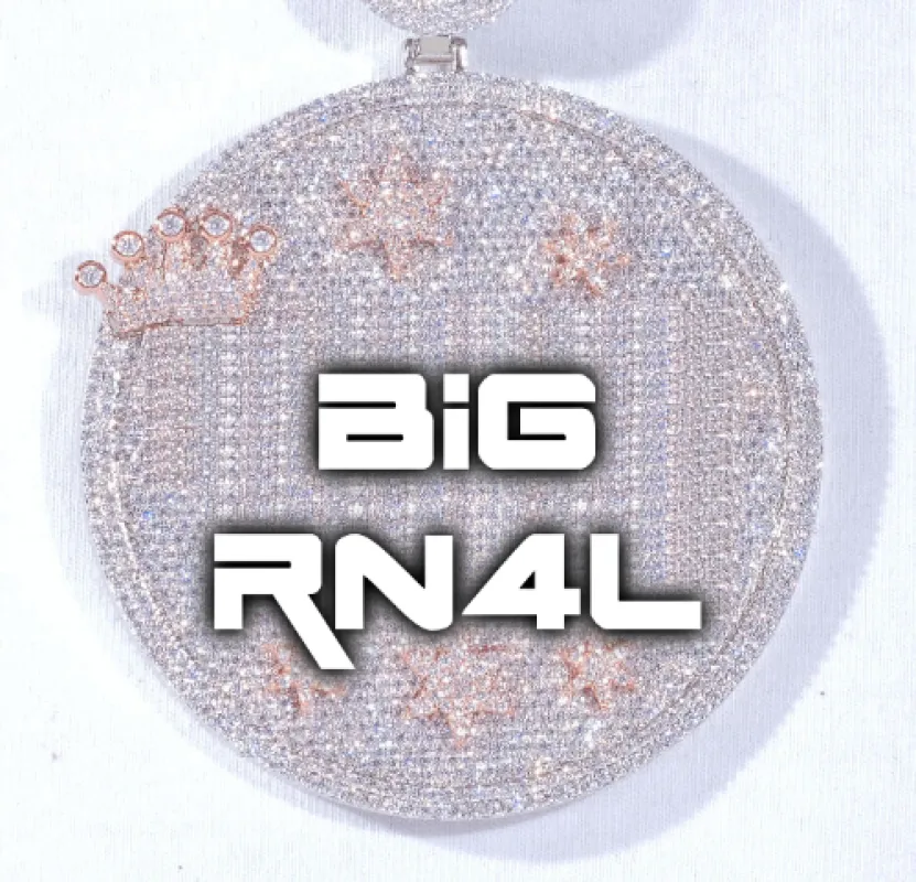 CUSTOM LETTER NECKLACE 3D BIG CROWN DISC made by The GUU Shop