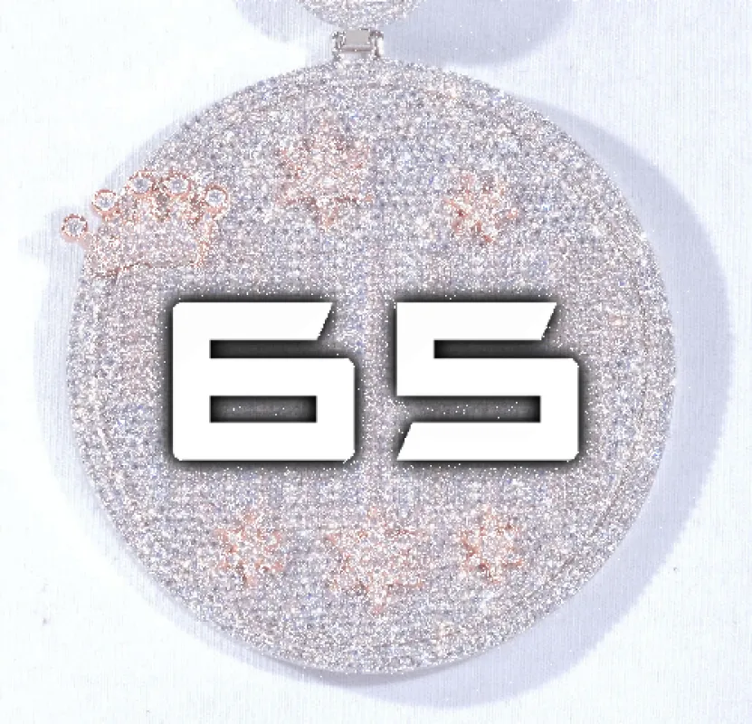 CUSTOM LETTER NECKLACE 3D BIG CROWN DISC sold by The GUU Shop