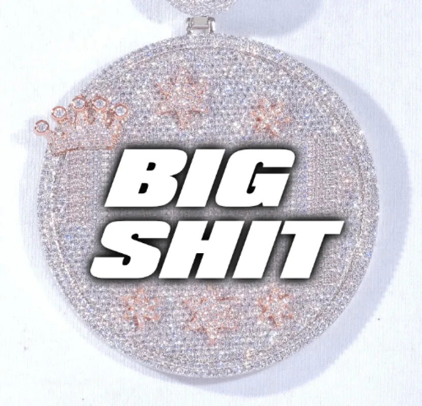 CUSTOM LETTER NECKLACE 3D BIG CROWN DISC sold by The GUU Shop