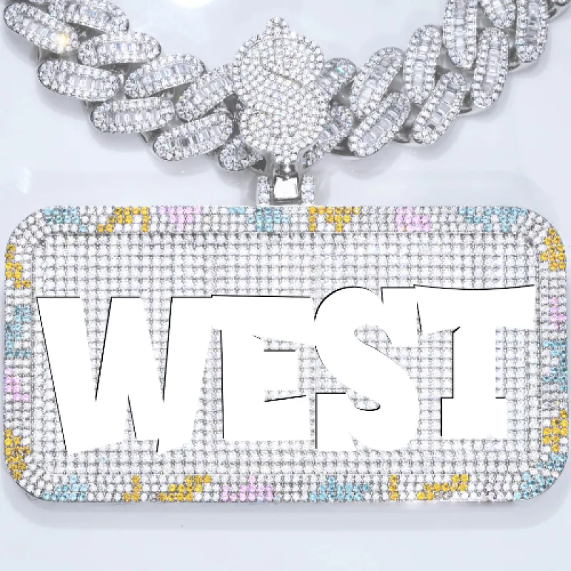 CUSTOM LETTER NECKLACE 3D COLORFUL SQUARE sold by The GUU Shop