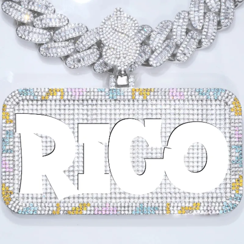 CUSTOM LETTER NECKLACE 3D COLORFUL SQUARE sold by The GUU Shop