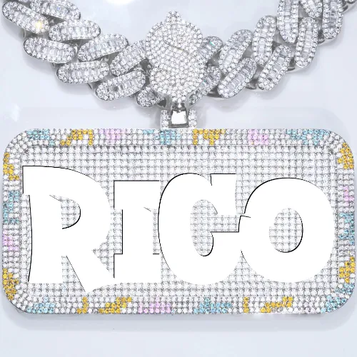 CUSTOM LETTER NECKLACE 3D COLORFUL SQUARE sold by The GUU Shop