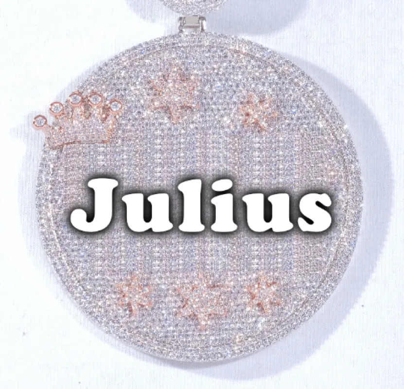 CUSTOM LETTER NECKLACE 3D BIG CROWN DISC made by The GUU Shop