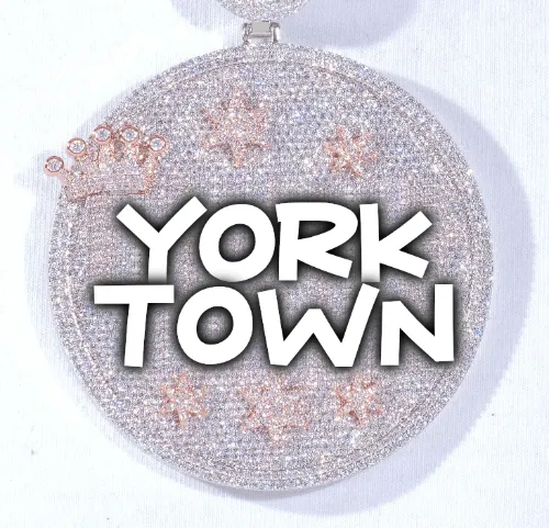 CUSTOM LETTER NECKLACE 3D BIG CROWN DISC sold by The GUU Shop