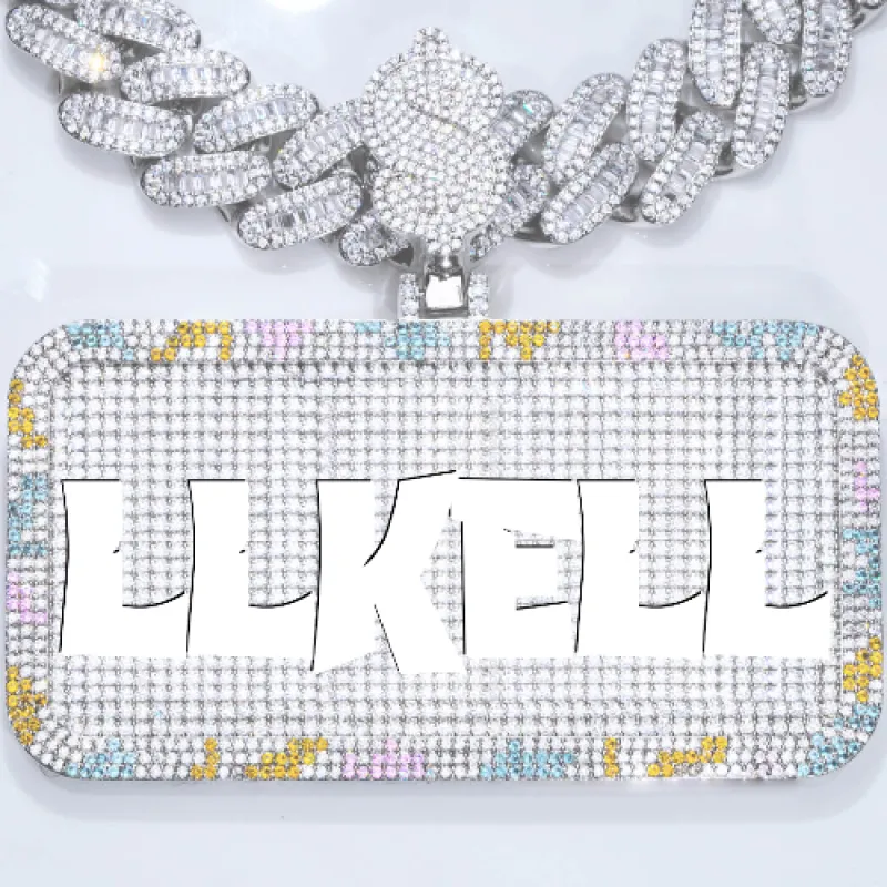 CUSTOM LETTER NECKLACE 3D COLORFUL SQUARE sold by The GUU Shop