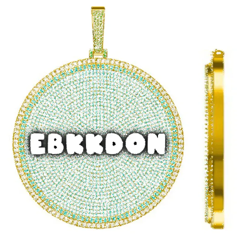 CUSTOM LETTER NECKLACE 3D BIG DISC sold by The GUU Shop