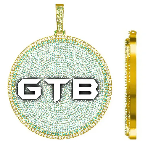 CUSTOM LETTER NECKLACE 3D BIG DISC sold by The GUU Shop