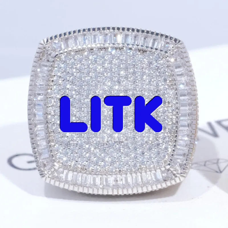 CUSTOM LETTER 3D ICED RING sold by The GUU Shop