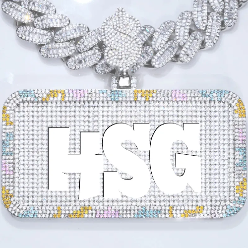 CUSTOM LETTER NECKLACE 3D COLORFUL SQUARE sold by The GUU Shop