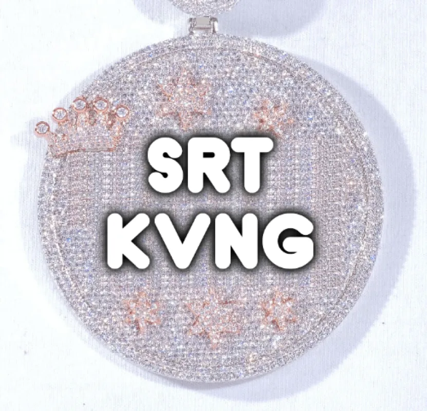 CUSTOM LETTER NECKLACE 3D BIG CROWN DISC sold by The GUU Shop